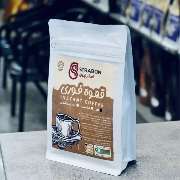 بسته‌بندی قهوه فوری گلد هند استرابون با کیفیت Freeze-Dried