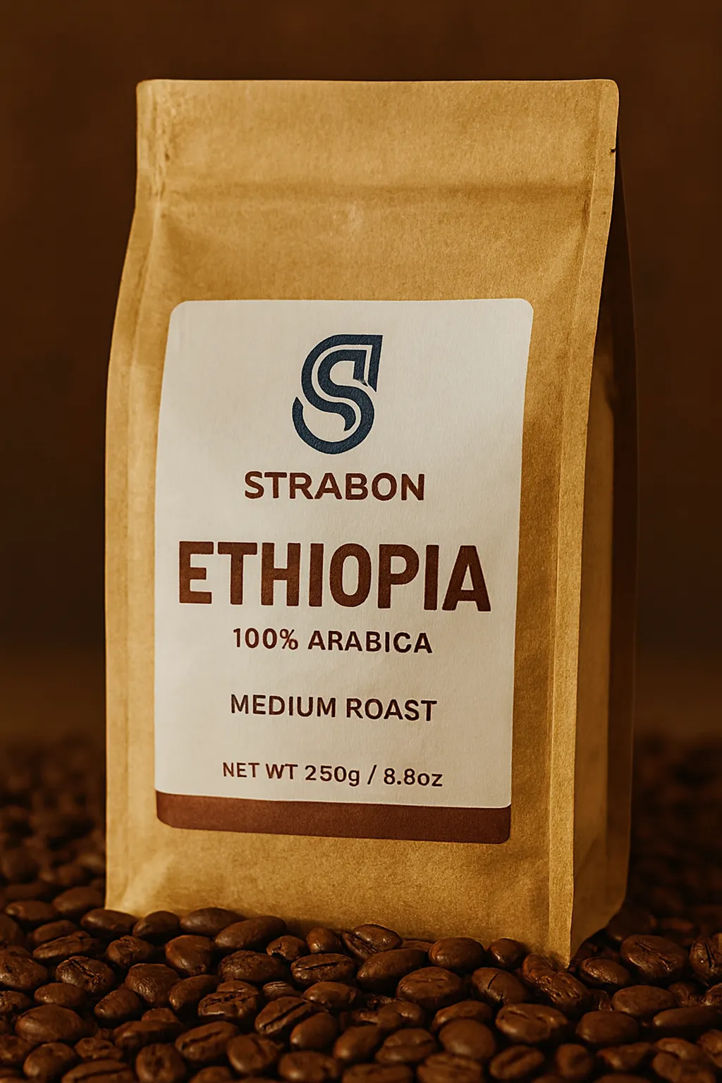 ethiopia-arabica-coffee-100-strabon قهوه عربیکا اتیوپی استرابون Ethiopia Arabica Coffee بسته محصول